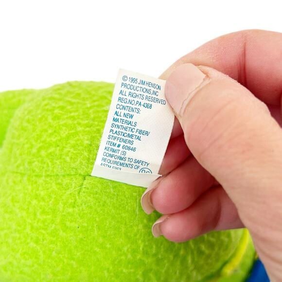 Vintage 1995 Jim Henson Kermit The Frog Blue Hat Plush - Picture 8 of 8